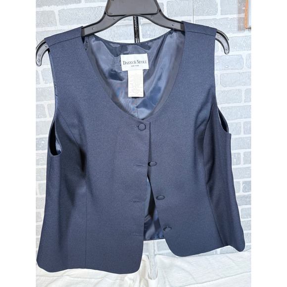 Danny & Nicole Jackets & Blazers - Danny & Nicole New York Womens Navy Blue Button Front Tailored Vest Waistcoat 16